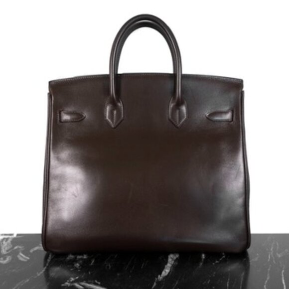 Hermes Birkin 35 Leather Handbag In Brown - Picture 2 of 16